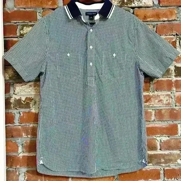 Lands End Gingham Check Polo Size M - Picture 1 of 9